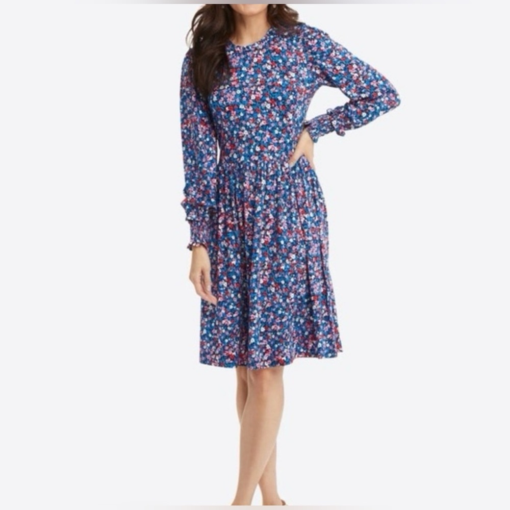 Draper James Boatneck Kitty Dress in Ditsy Whimsy Floral Print